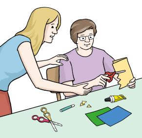 Die Tages-Betreuung ist ein Angebot für Menschen mit Behinderung, die nicht arbeiten.